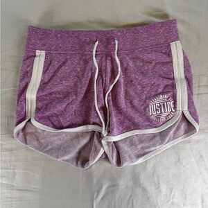 Justice Girls' Sweat Shorts Purple Size 10 Elastic Waist Drawstring